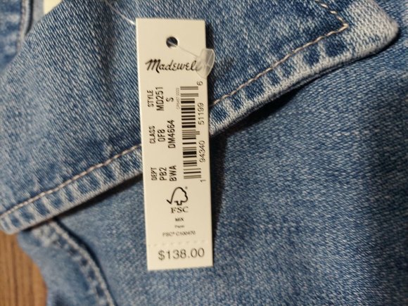 Madewell Brigmore Wash Retro Jean Jacket - Women Small - NWT - Oversized - Picture 6 of 8